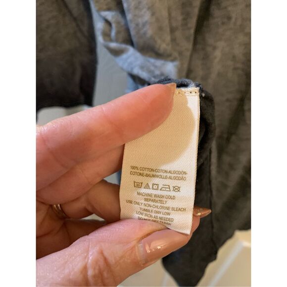 FREE PEOPLE “WE THE FREE” VINTAGE TOP GRAY RAW HEM AND CUFFS TOP SZ S - Picture 10 of 11